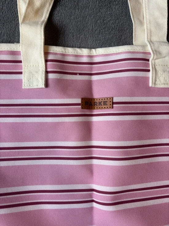 Parke Pink Striped Canvas Tote Bag Valentines Day 2026 - Picture 6 of 7